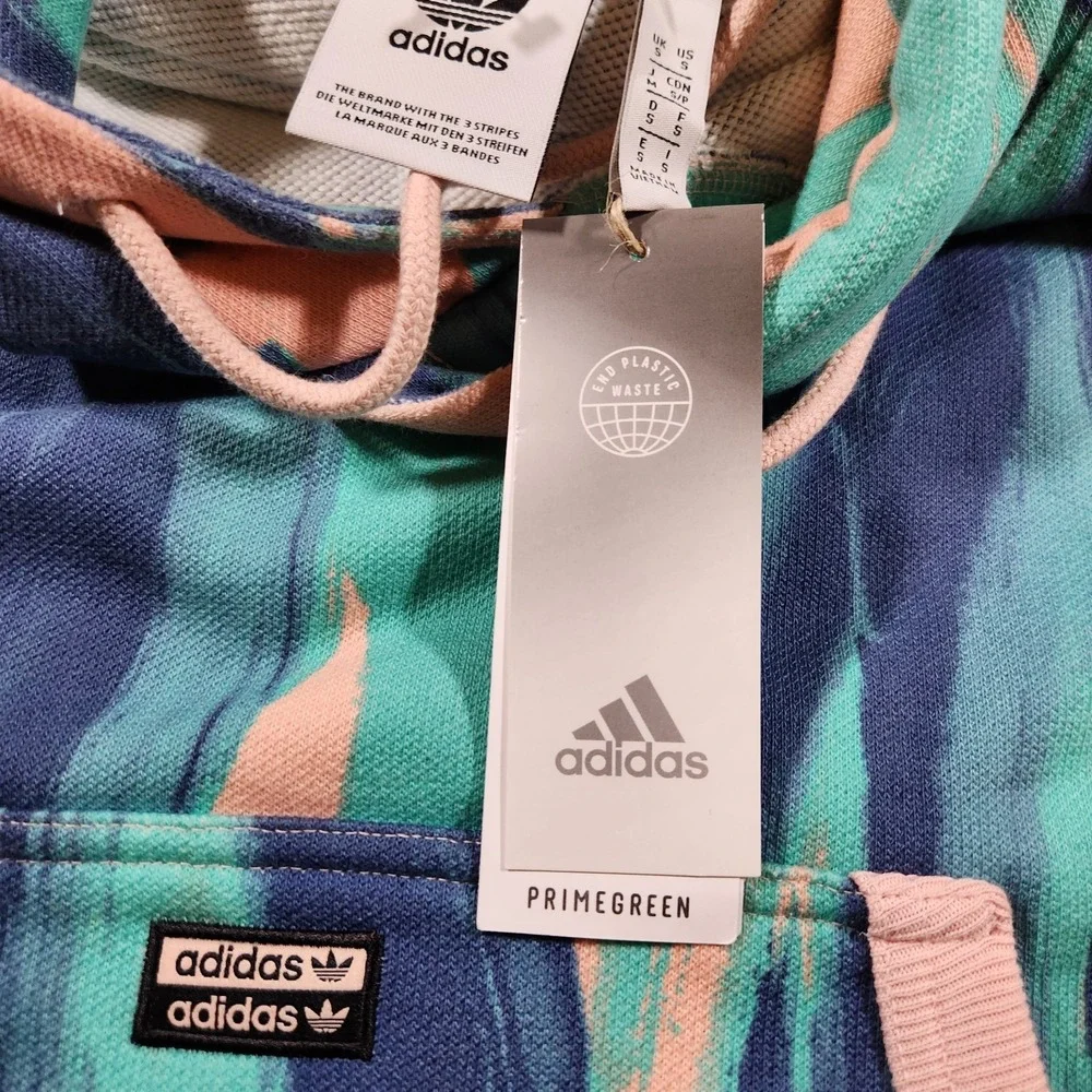 Adidas Hoodie Sweatshirt Mens Small Pink Blue Vapor RYV Yeezy Pastel Sweater New